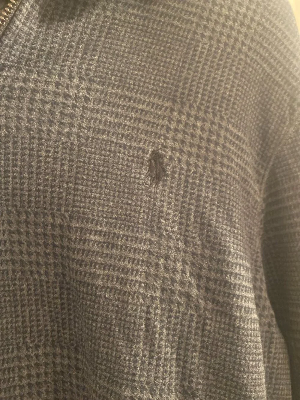 Polo Ralph Lauren Men’s Navy Plaid Quarter-Zip Pullover Size Medium